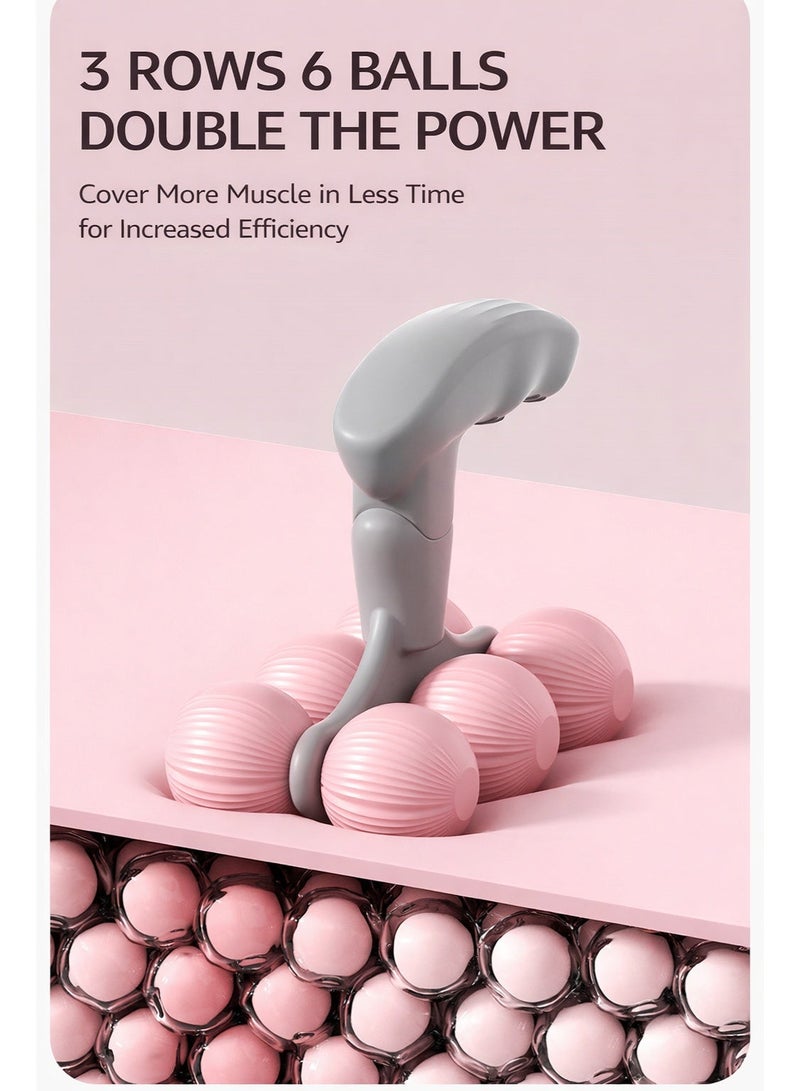 2 في 1 مجموعة مدلك للنقاط والسطح - كرة إطلاق اللفافة العميقة ومدلك مزدوج الأسطوانة لتخفيف آلام عضلات الجسم الكامل، أدوات تدليك للياقة البدنية والعافية - Image 4